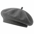 Béret taille unique gris en maille style classique