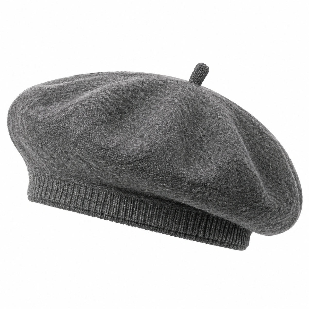 Béret taille unique gris en maille style classique