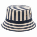 Chapeau bob taille unique en tissu bleu marine écru rayé style marin