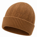 Bonnet en maille taille unique marron à revers côtelé
