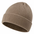 Bonnet taille unique en maille beige à revers pour adulte