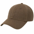 Casquette taille unique marron en tissu tissé respirant à visière courbée
