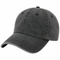 Casquette de baseball taille unique en coton noir délavé à visière courbée