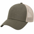 Casquette trucker taille unique en tissu kaki et maille beige - visière incurvée
