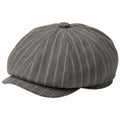 Casquette gavroche taille unique en tissu gris à rayures pour usage quotidien style vintage