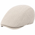Casquette plate taille unique en textile beige style classique