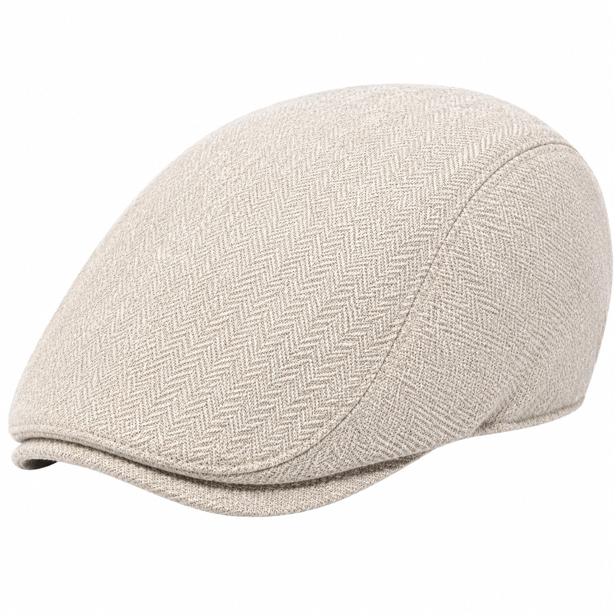 Casquette plate taille unique en textile beige style classique