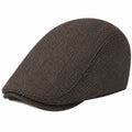 Casquette plate taille unique en tissu marron à chevrons style classique