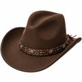 Chapeau cowboy taille unique marron à aspect suédé style western