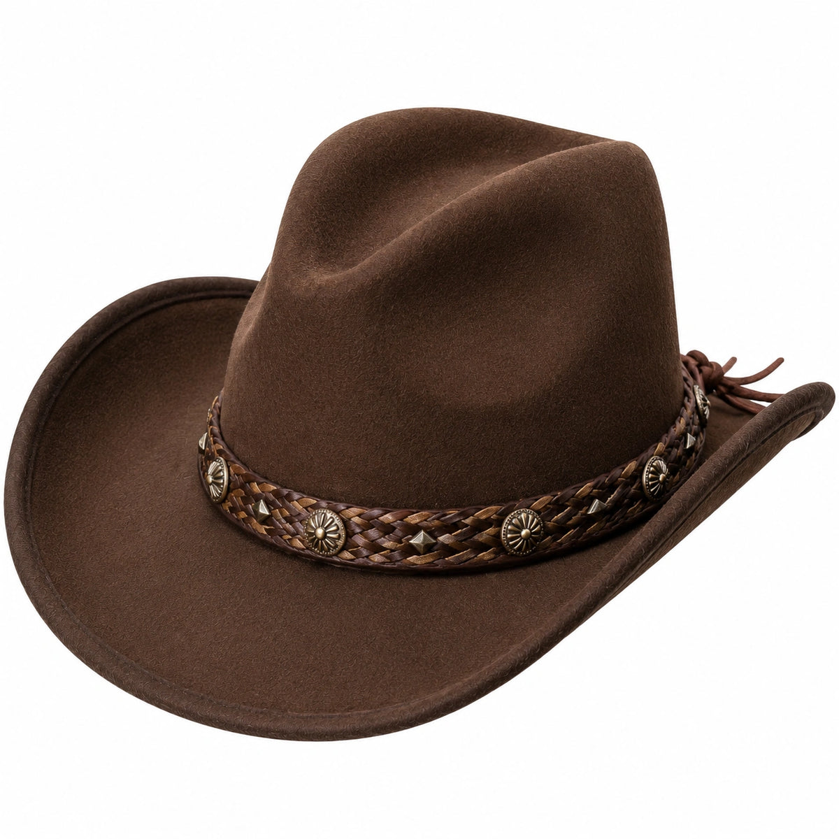 Chapeau cowboy taille unique marron à aspect suédé style western