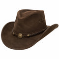Chapeau cowboy taille unique brun aspect daim avec bande tressée style western