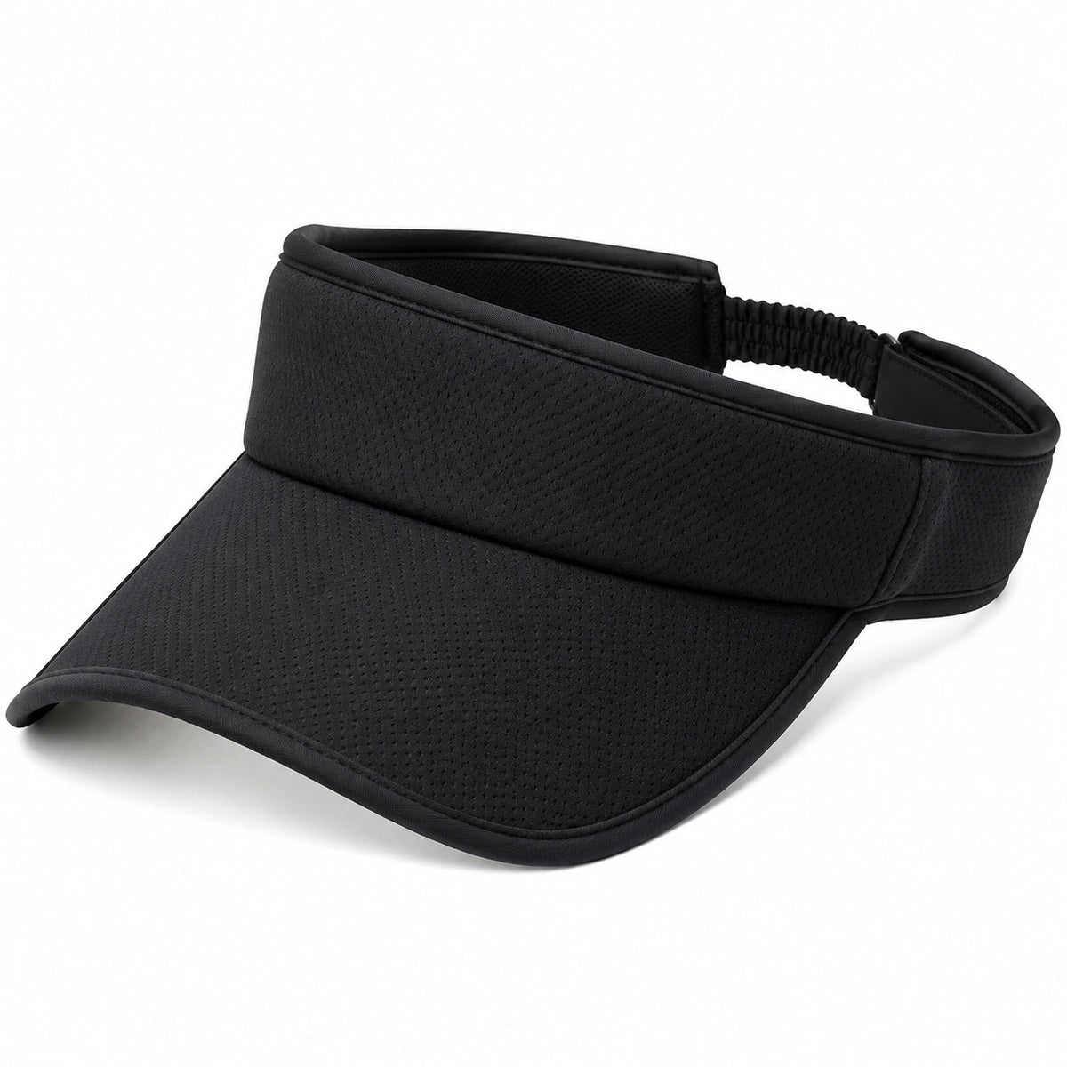 Visière de sport taille unique en textile noir respirant réglable