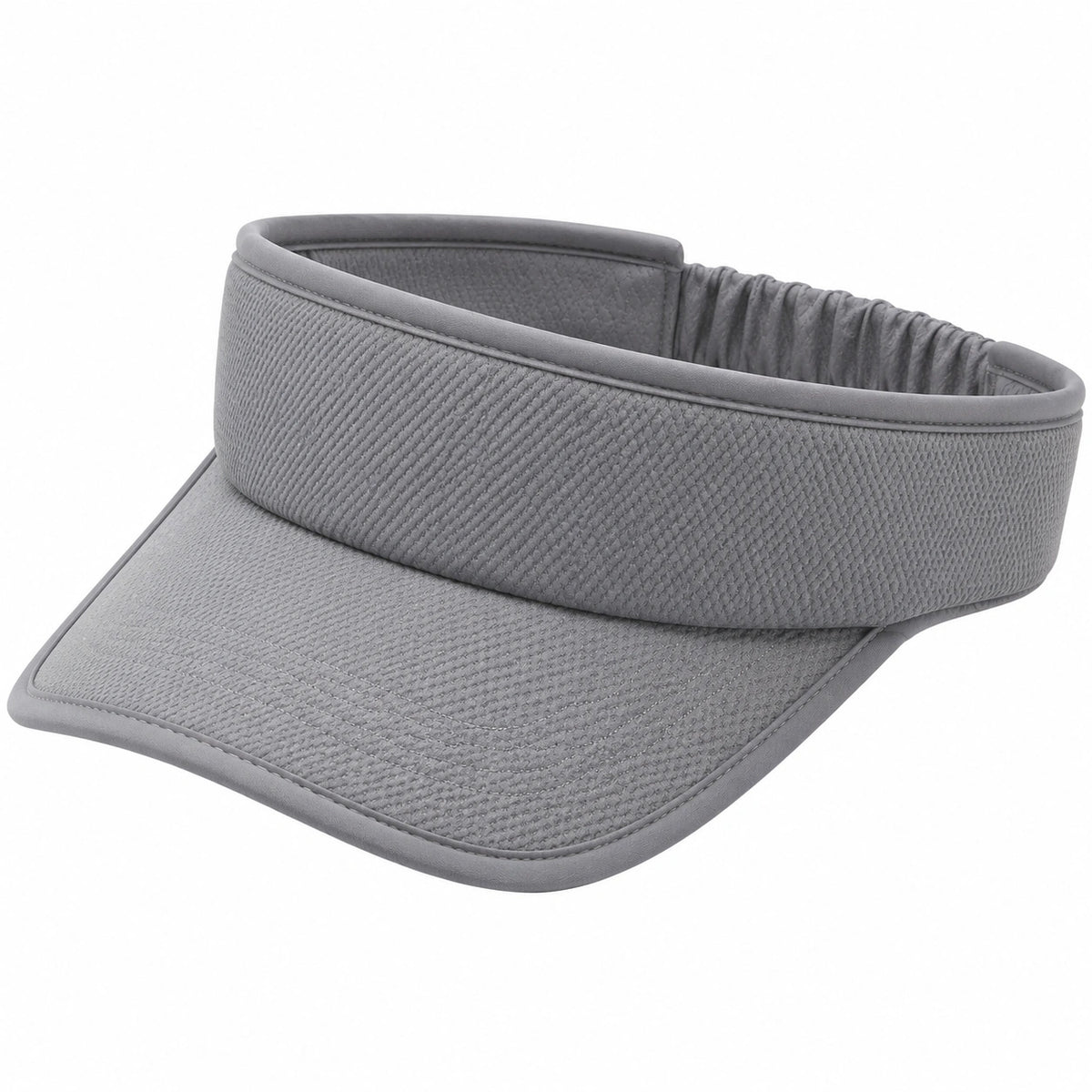 Visière de sport taille unique en tissu gris à bandeau élastiqué