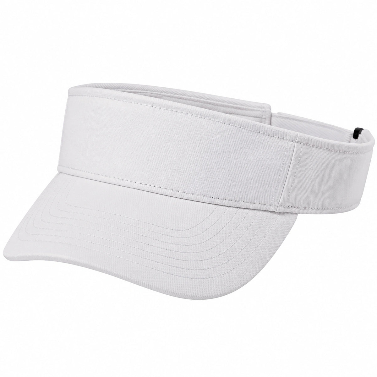 Visière de sport taille unique en tissu blanc ajustable